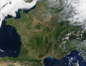 Francja - obraz z satelity, fot. wikipedia/NASA